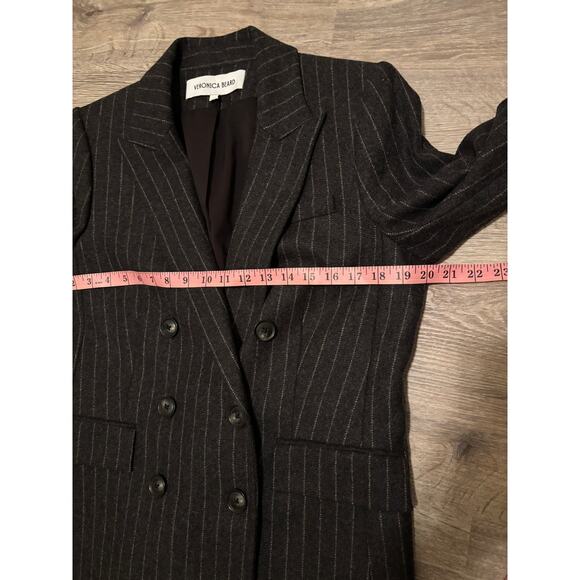 Veronica Beard Ellette Wool Blend Jacket, Size 10, Pinstripe Blazer - Picture 9 of 11